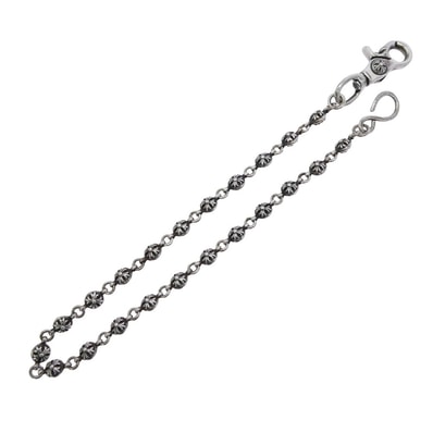 CHROME HEARTS クロムハーツ(原本無) ウォレットチェーン 2BALL LONG-S 1クリップ ロング #2 クロスボール ウォレットチェーン シルバー系【中古】