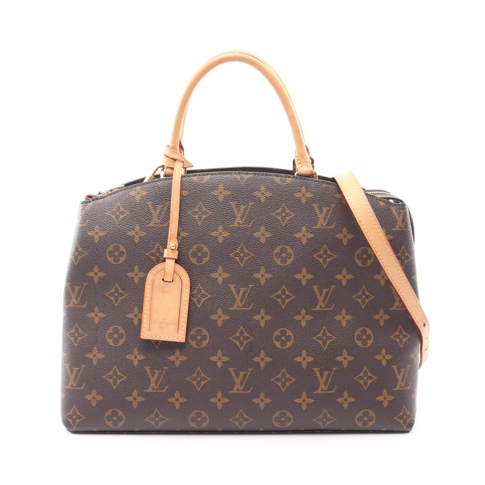 ルイ・ヴィトン LOUIS VUITTON グラン パレMM ハンドバッグ バッグ PVCコーティングキャンバス レザー モノグラム レディース ブラウン系 M45898 【中古】