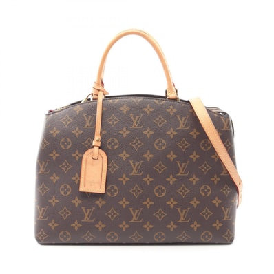 ルイ・ヴィトン LOUIS VUITTON グラン パレMM ハンドバッグ バッグ PVCコーティングキャンバス レザー モノグラム レディース ブラウン系 M45898 【中古】