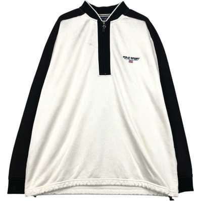 古着 90年代 ラルフローレン Ralph Lauren POLO SPORT ポロスポーツ ハーフジップスウェットシャツ トレーナー USA製 メンズXXL相当 ヴィンテージ/eaa647584