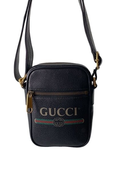 GUCCI Vintage Logo Print Shoulder Bag "Black"