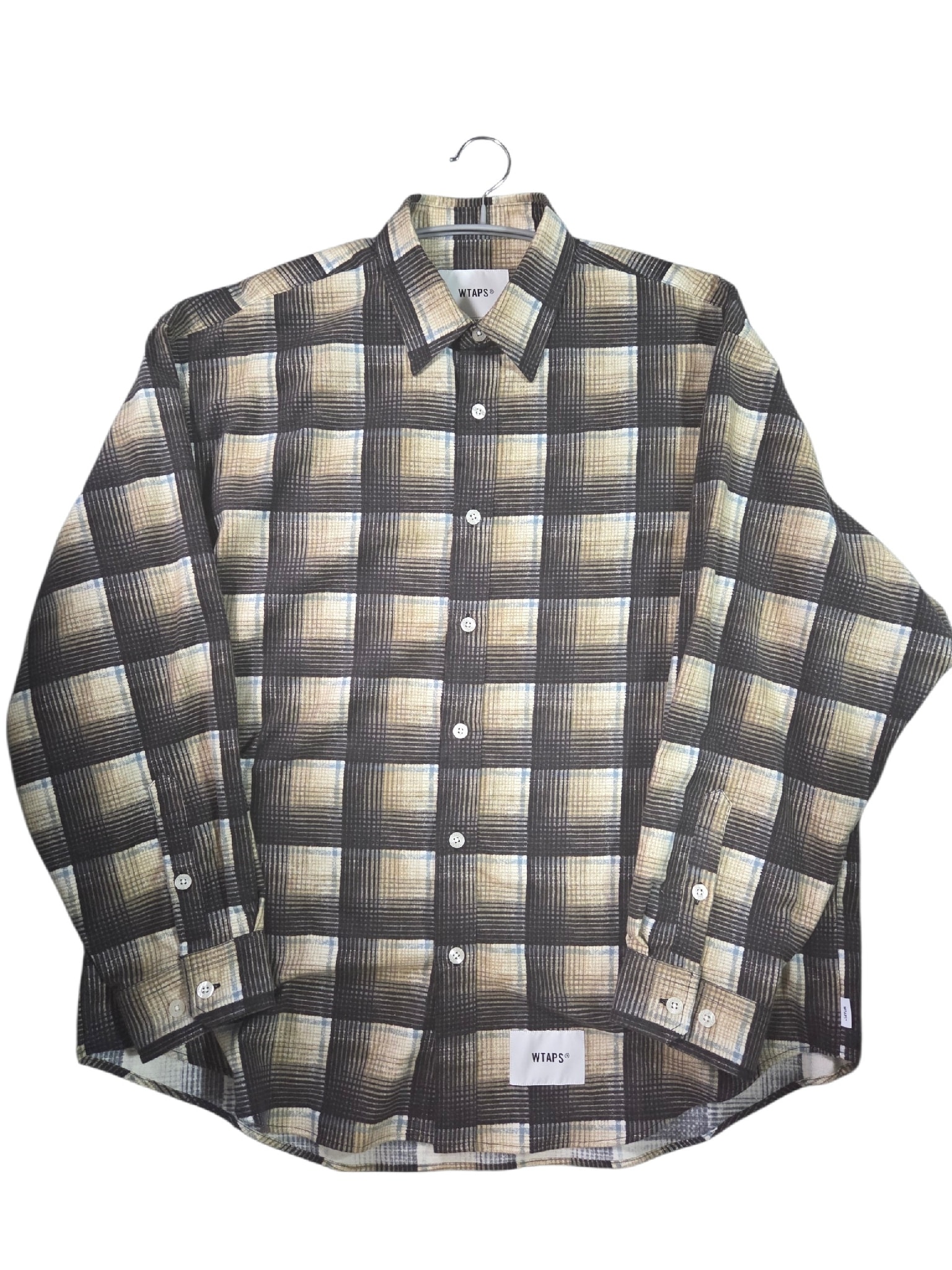 WTAPS TXT 02 / LS / Cotton. Flannel. Textile. Of "Black"