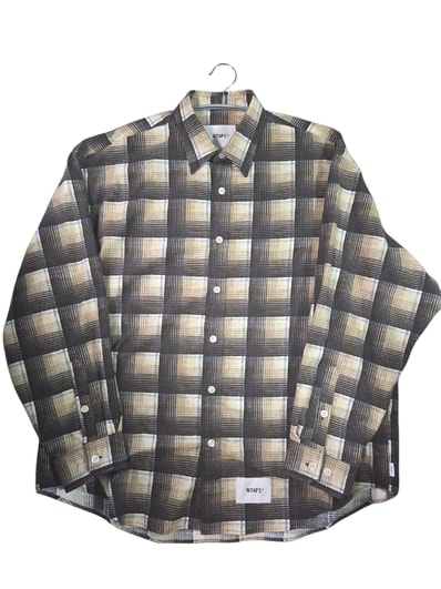 WTAPS TXT 02 / LS / Cotton. Flannel. Textile. Of "Black"