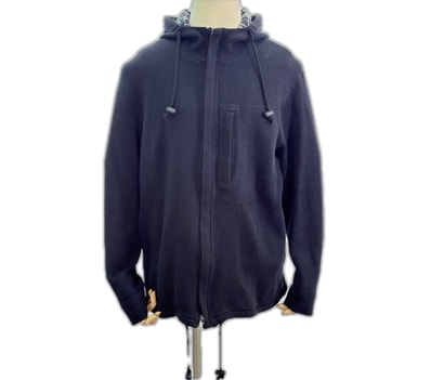 BURBERRY バーバリー 01108-13 パーカー ブラック M コットン ダブルジップ ファッション フーディ メンズ