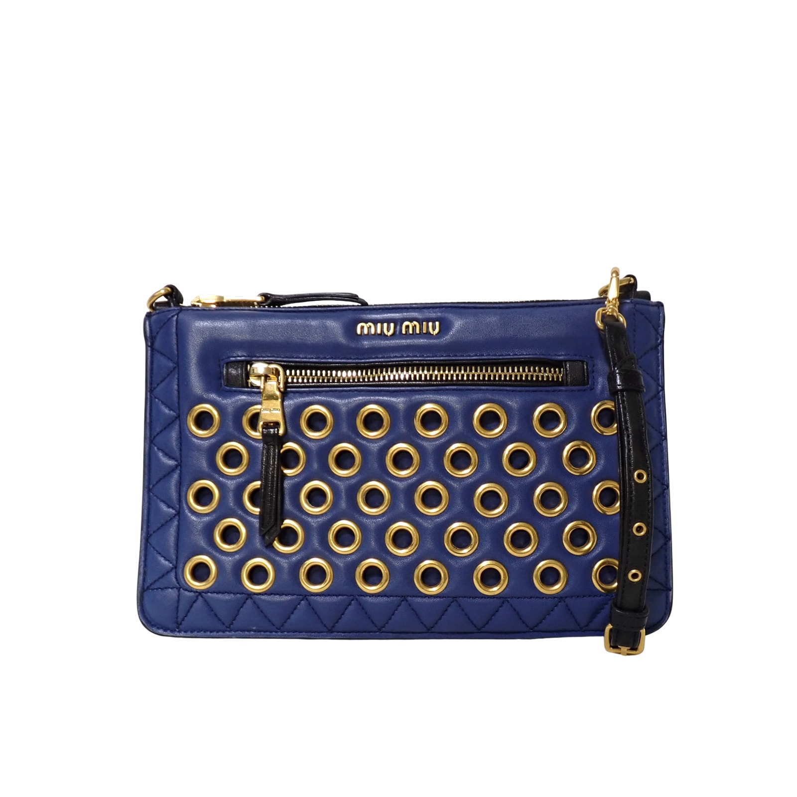 miumiu ミュウミュウ ウォレット 2way ネイビー ネイビー レディース ショルダーバッグ