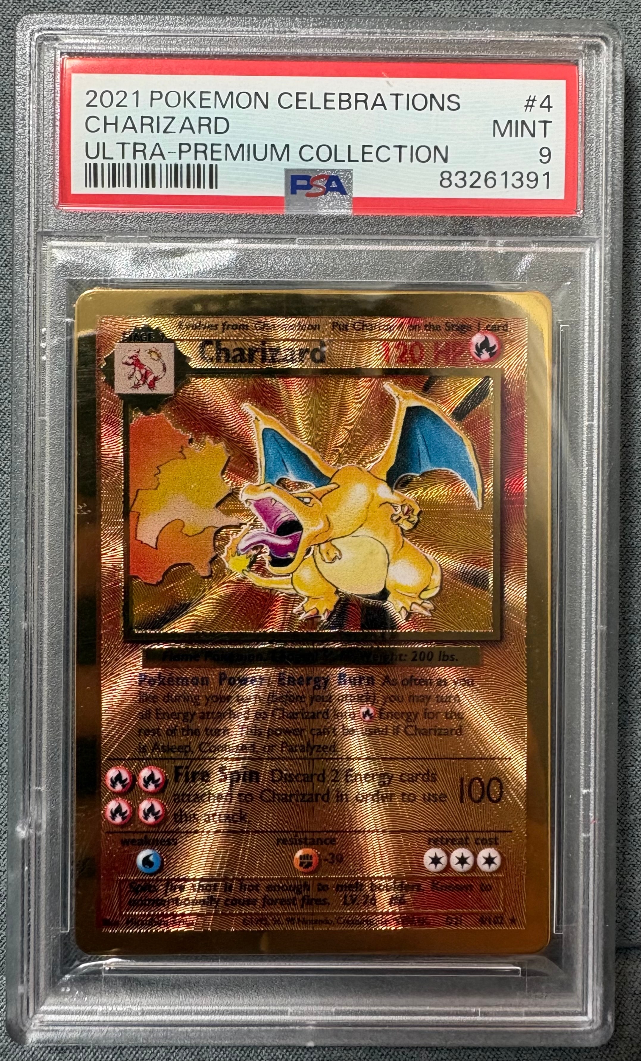 リザードン PSA ポケモンカード プロモカード 公式 メタルカード PSA9】リザードン R :メタルカード [4/102]【英語版】(プロモーション
