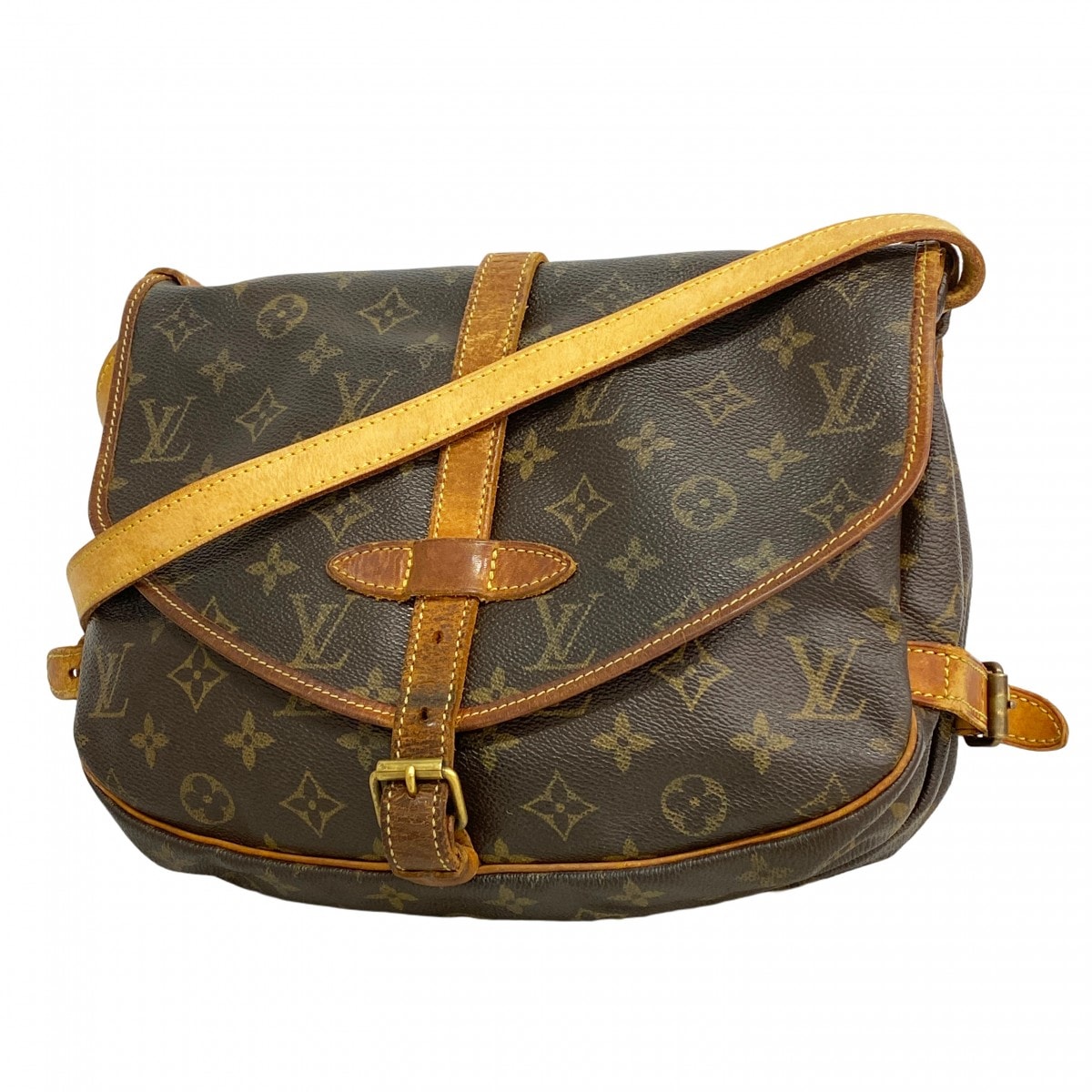 【6dc3850】ルイヴィトン ショルダーバッグ モノグラム ソミュール30 M42256 ブラウン【中古】レディース