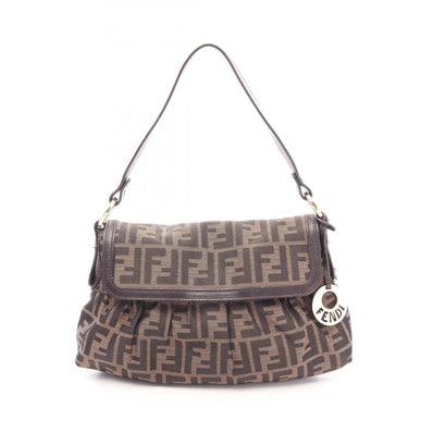 フェンディ FENDI ズッカ ショルダーバッグ バッグ キャンバス レザー レディース ブラウン系 8BR445 【中古】