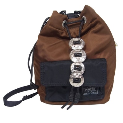 PORTER ポーター バッグ String Bag コンチョ ナイロン ストリング ショルダー バッグ ブラウン系【中古】