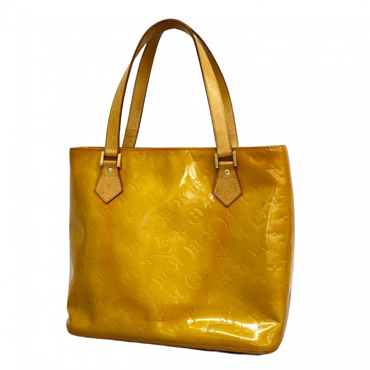 【6dd4922】ルイヴィトン トートバッグ ヴェルニ ヒューストン M91004 ベージュ【中古】レディース