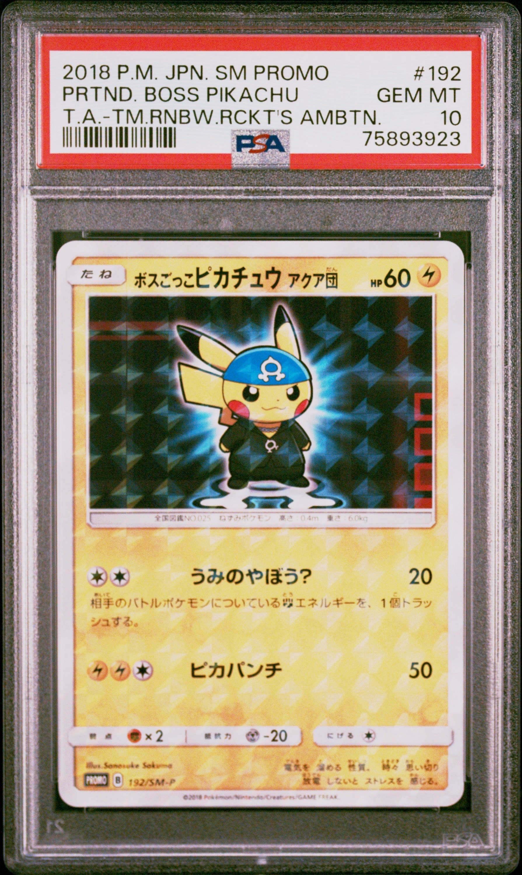 ボスごっこピカチュウ アクア団: プロモ[SM-P 192](プロモーション