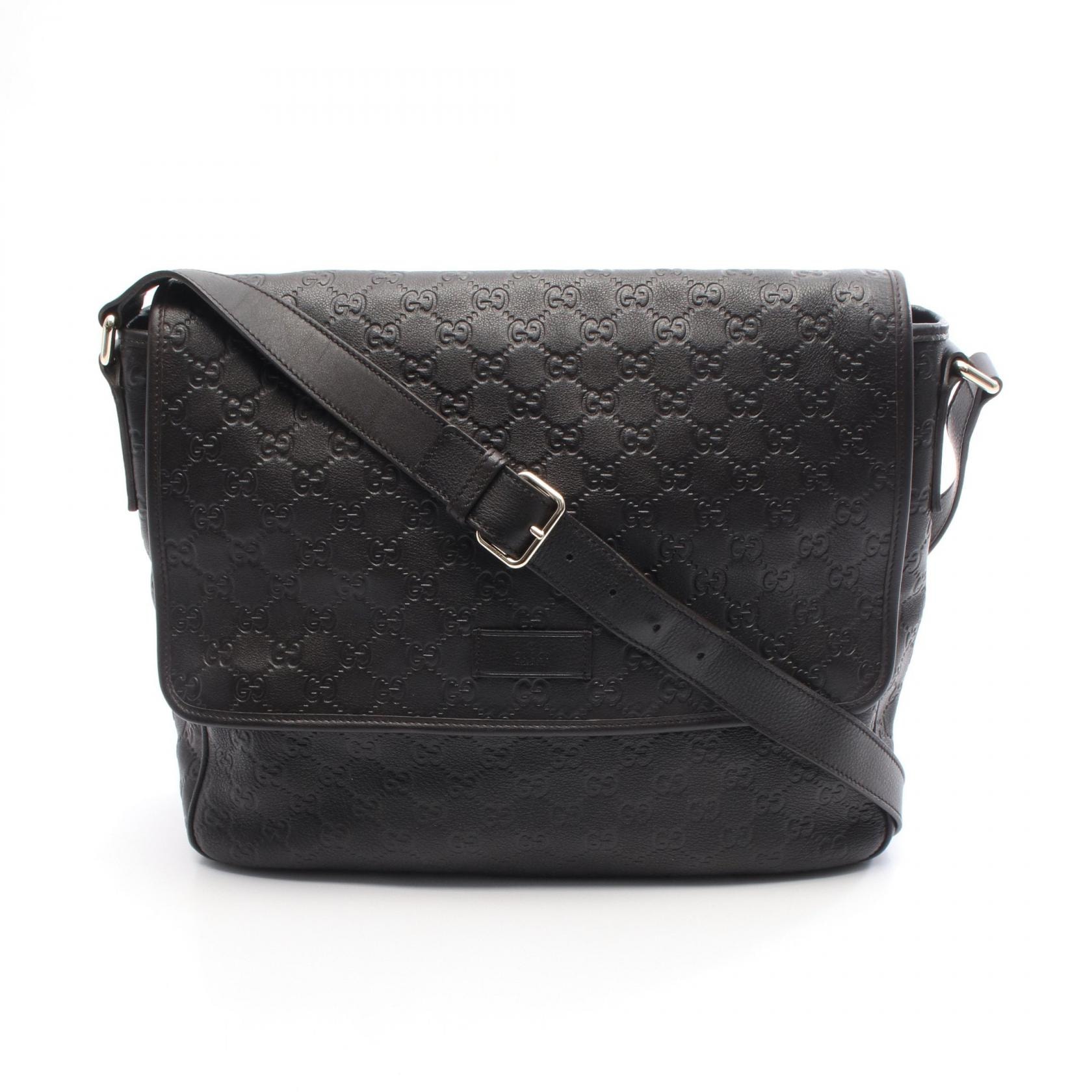 グッチ GUCCI グッチシマ ショルダーバッグ バッグ レザー メンズ レディース ブラック系 223665 【中古】