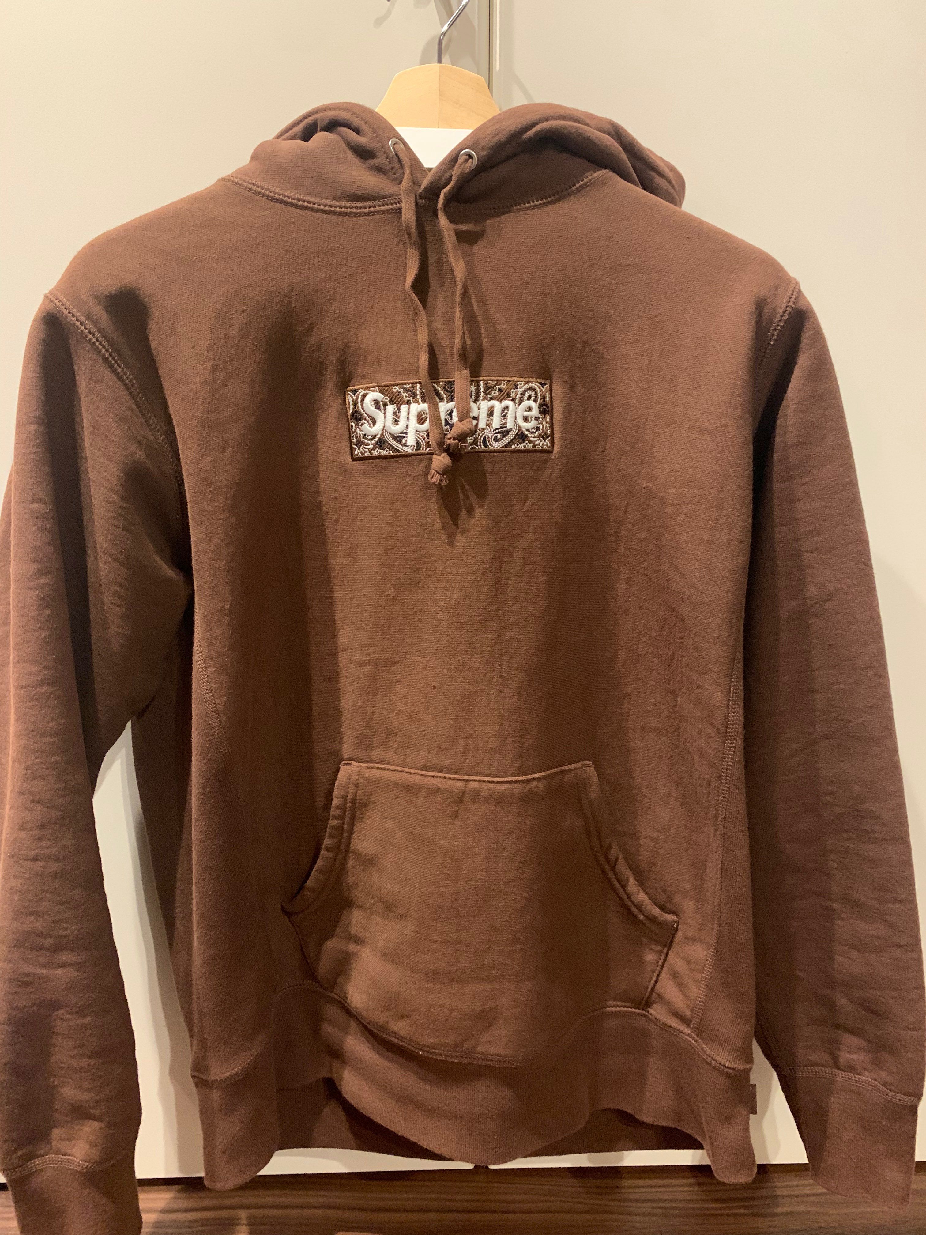 Supreme Bandana Box Logo Hooded Sweatshirt "Brown"
