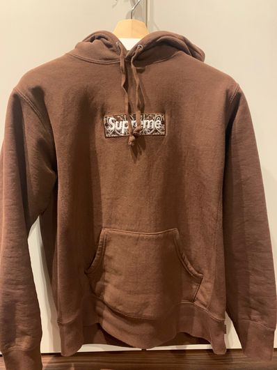 Supreme Bandana Box Logo Hooded Sweatshirt "Brown"