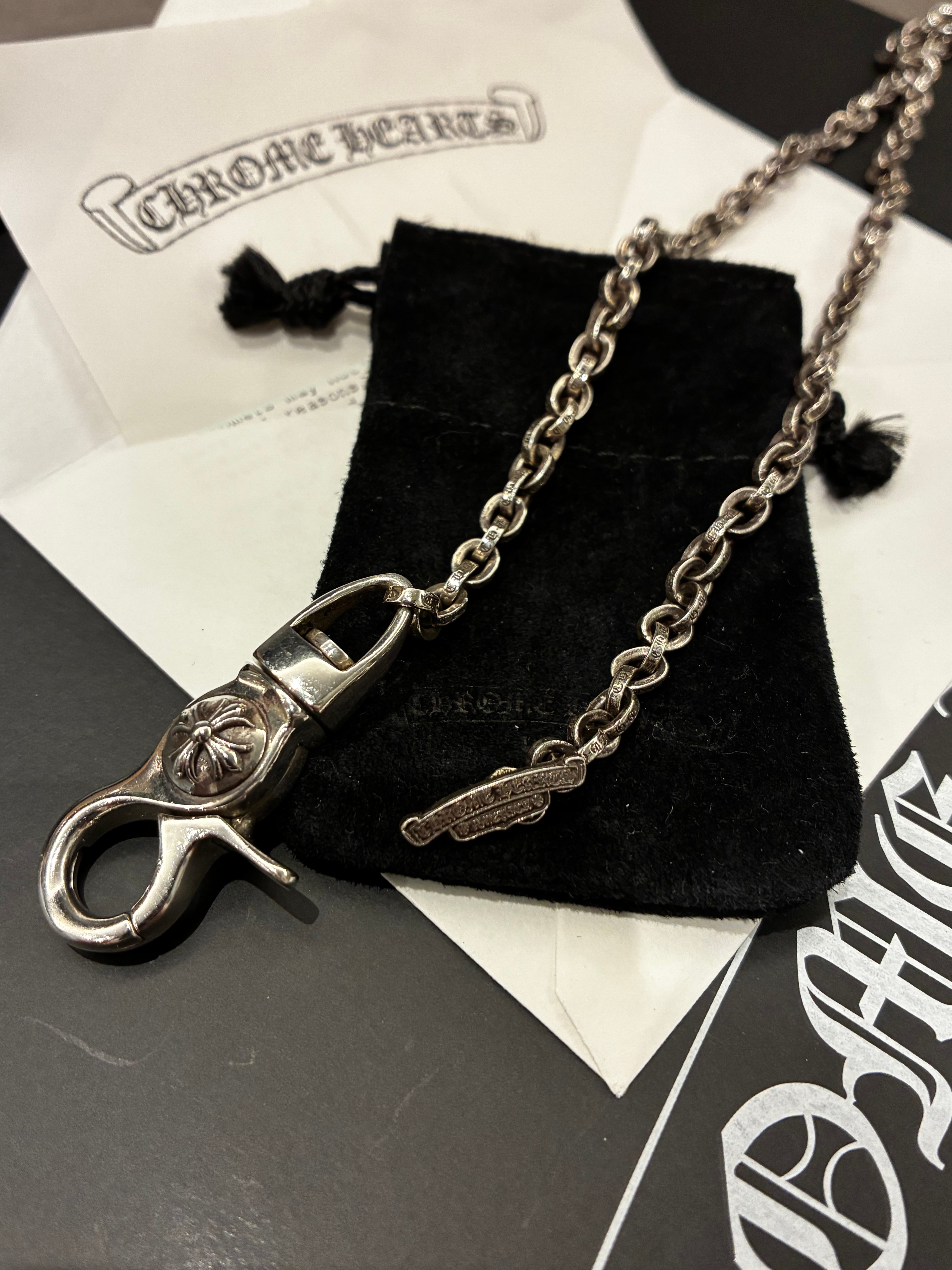 Chrome Hearts T Bar Paper Wallet Chain "Silver"