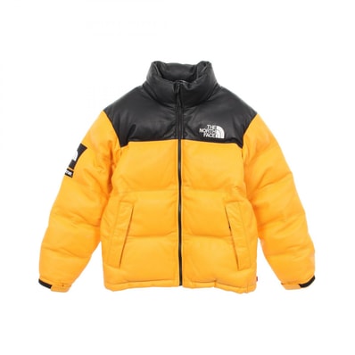 ザ・ノースフェイス THE NORTH FACE THE NORTH FACE × Supreme Leather Nuptse Jacket ダウンジャケット 衣料品 アウター レザー メンズ イエロー系 / ブラック系 【中古】