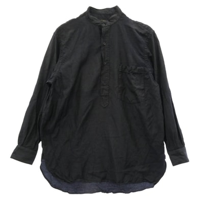 COMOLI コモリ 長袖シャツ 24SS Z01-02009 ウールシルクプルオーバーシャツ CHARCOAL チャコール ダークネイビー系 2【中古】