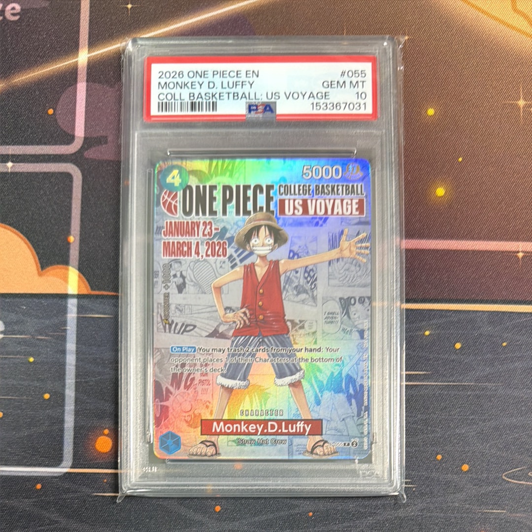 モンキー・D・ルフィ:P (開封済) [P-055]【英語版】(プロモーションカード「ワンピース カレッジ バスケットボール:USボヤージュ」)