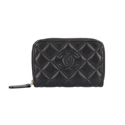 シャネル クラシック ジップ コインパース マトラッセ コインケース レザー AP0216 レディース CHANEL 中古