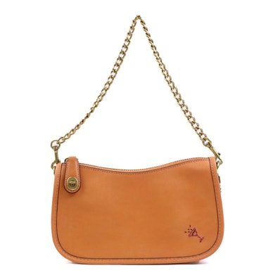 コーチ COACH ハンドバッグ レザー ライトブラウン レディース【中古】 h30344f