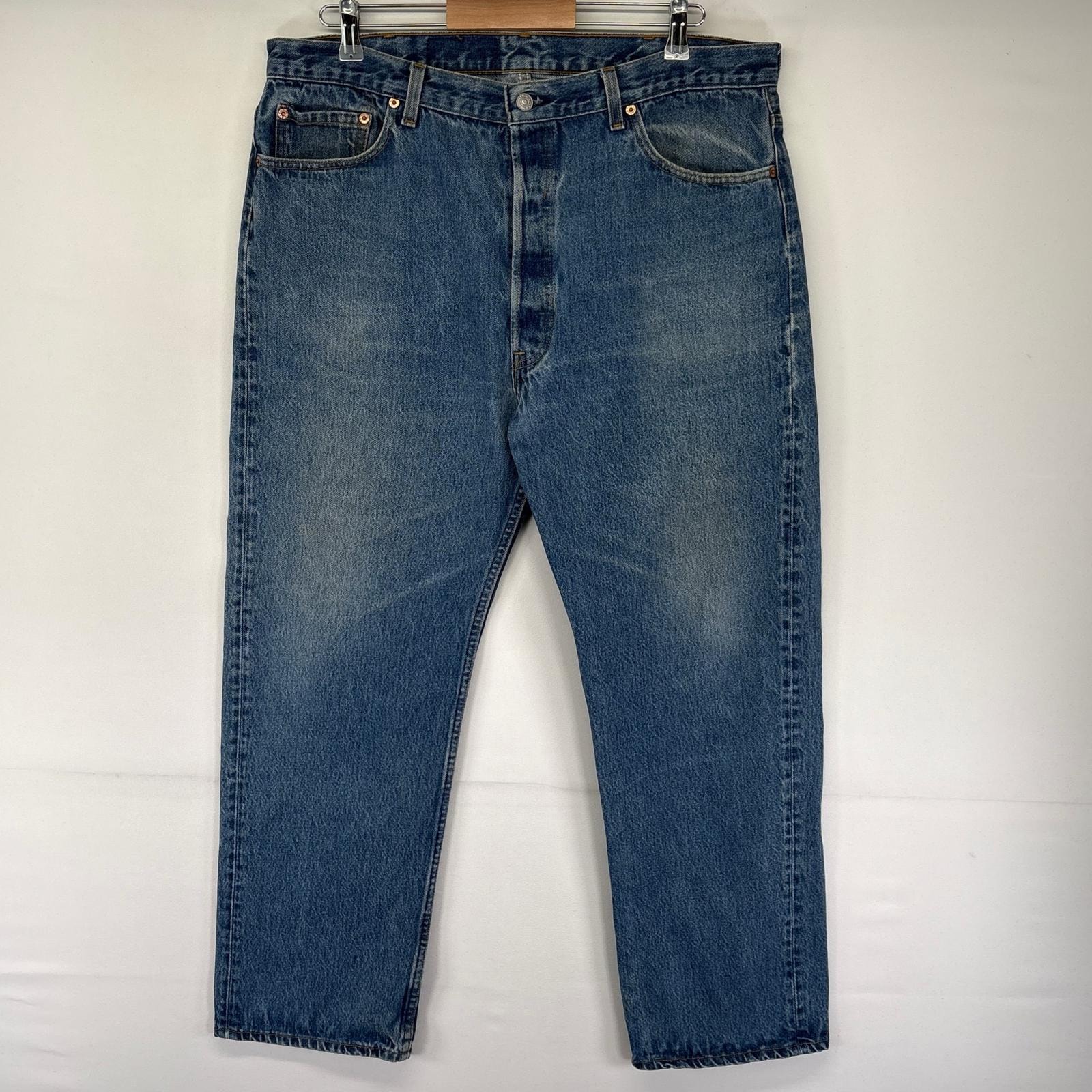 古着 リーバイス Levi's USA製 パンツ デニムパンツ ストレート ボタンフライ 5ポケット 大きいサイズ 501 W40 L30  ブルー系 メンズ