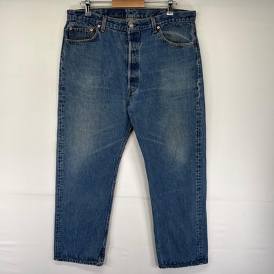 古着 リーバイス Levi's USA製 パンツ デニムパンツ ストレート ボタンフライ 5ポケット 大きいサイズ 501 W40 L30 ブルー系 メンズ