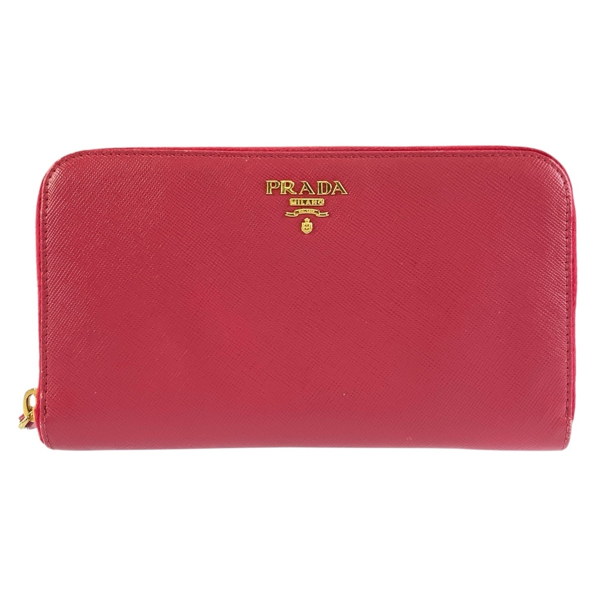 PRADA プラダ サフィアーノ ピンク ゴールド金具 レザー 長財布 ロングウォレット 604060 【中古】
