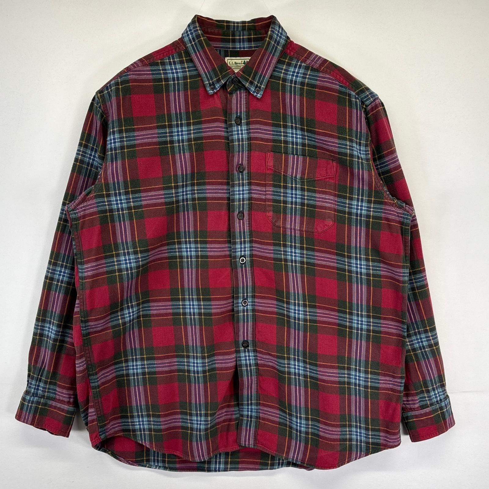 古着 00’s/00年代 エルエルビーン L.L.Bean 長袖シャツ ボタンダウン チェック柄 アウトドア 胸ポケット L マルチカラー メンズ
