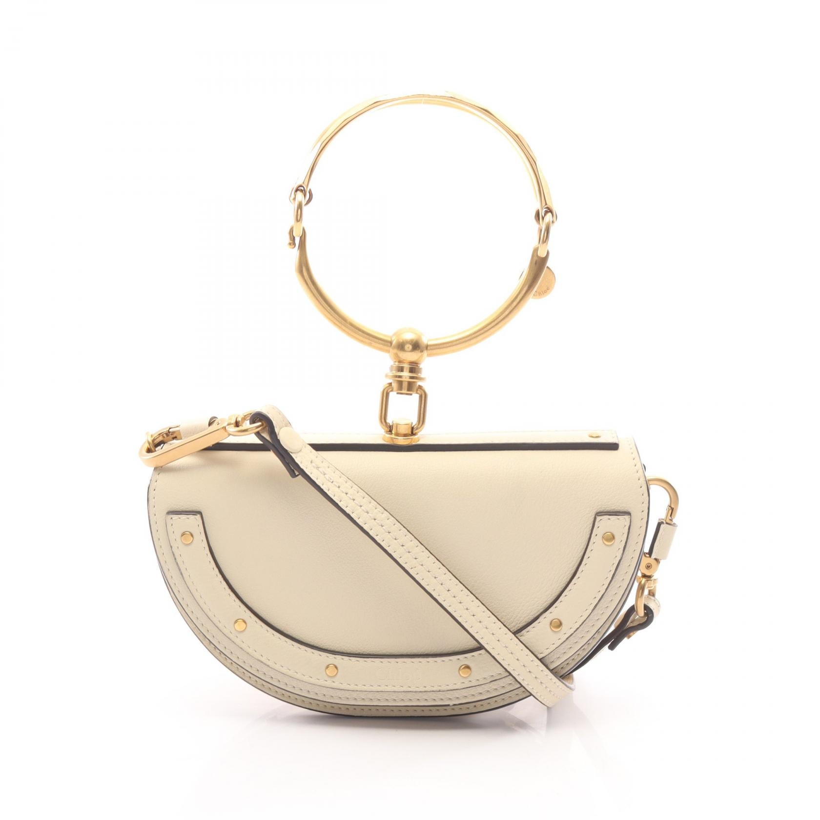 クロエ Chloe ナイル スモール ミノディエール 2WAY ハンドバッグ バッグ レザー レディース アイボリー系 【中古】