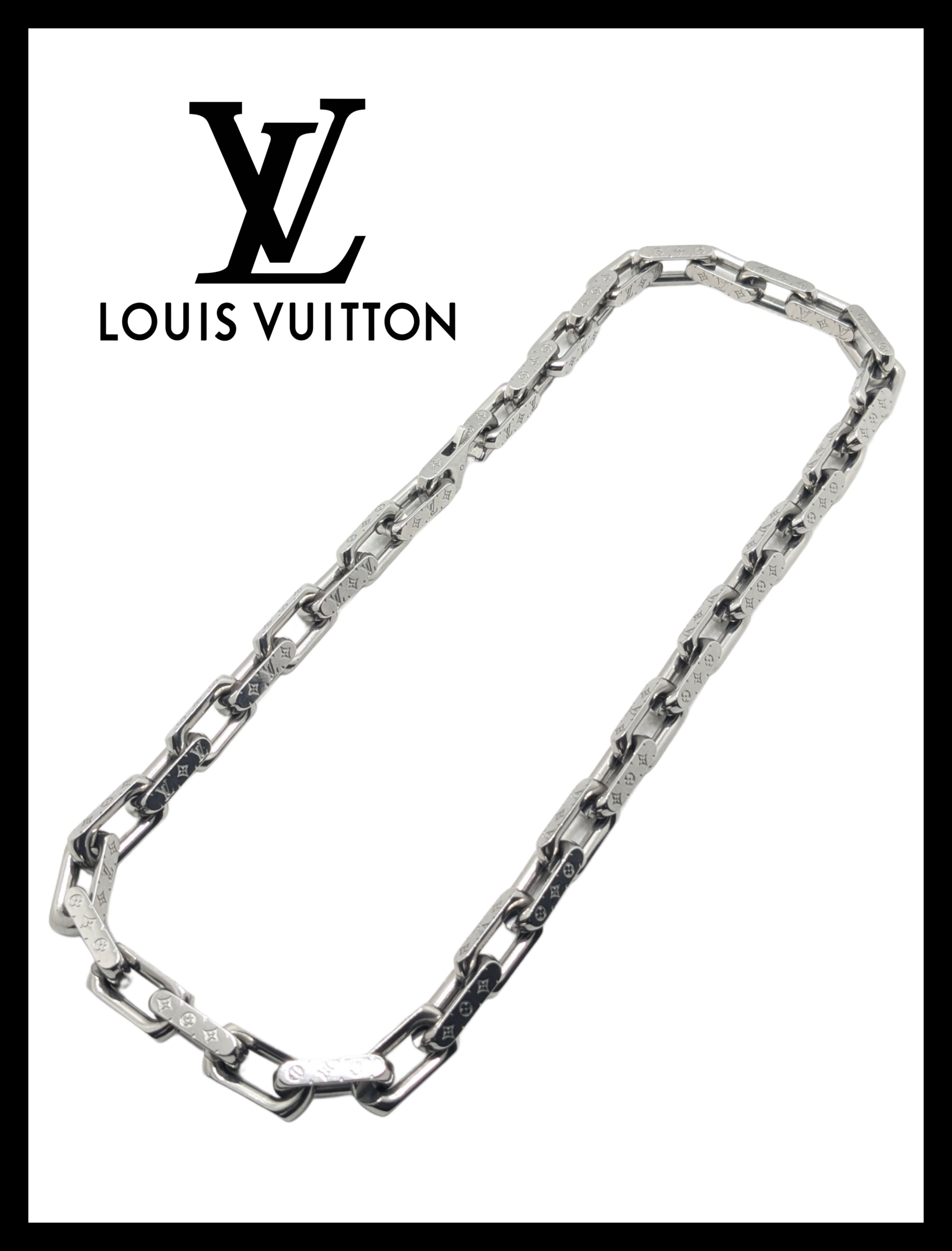 Louis Vuitton Monogram Chain Necklace "Silver"