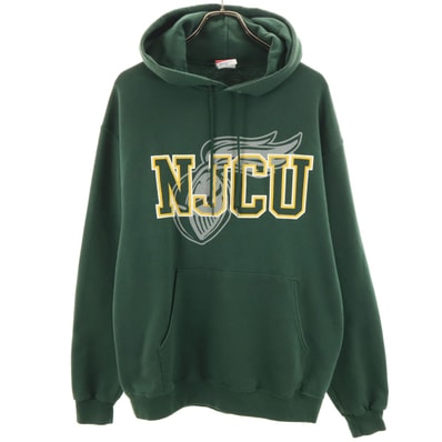 Champion チャンピオン NJCU 長袖 スウェットパーカー L 深緑