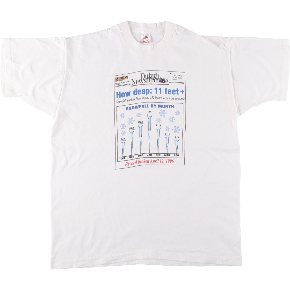 古着 90年代 フルーツオブザルーム FRUIT OF THE LOOM プリントTシャツ USA製 メンズXL相当 ヴィンテージ/eaa563081