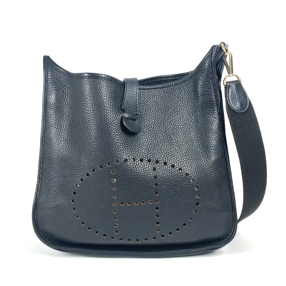 エルメス HERMES エブリン 2 GM カバン H パンチングロゴ 斜め掛け ショルダーバッグ トリヨンクレマンス H□刻 ブラック