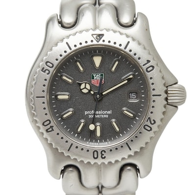 タグホイヤー プロフェッショナル セル 腕時計 S99.215 クオーツ グレー文字盤 ステンレススチール レディース TAG HEUER 【中古】