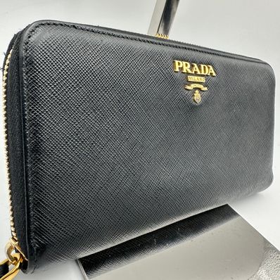 PRADA Large Saffiano Leather Wallet "Black"