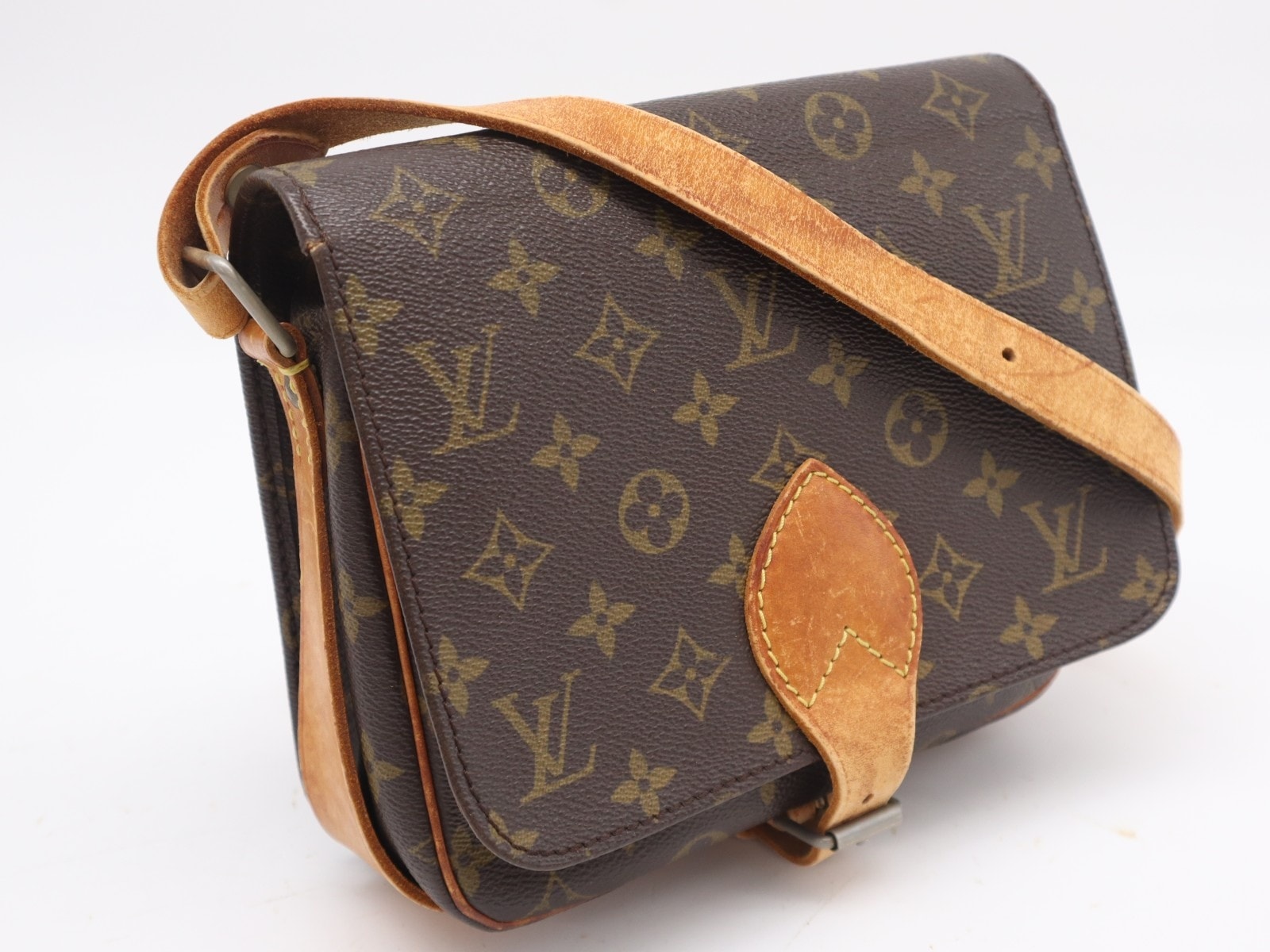 LOUIS VUITTON ルイ・ヴィトン モノグラム キャンバス カルトシエールMM M51253 ショルダーバッグ ブラウン コーティングキャンバス レザー レディース