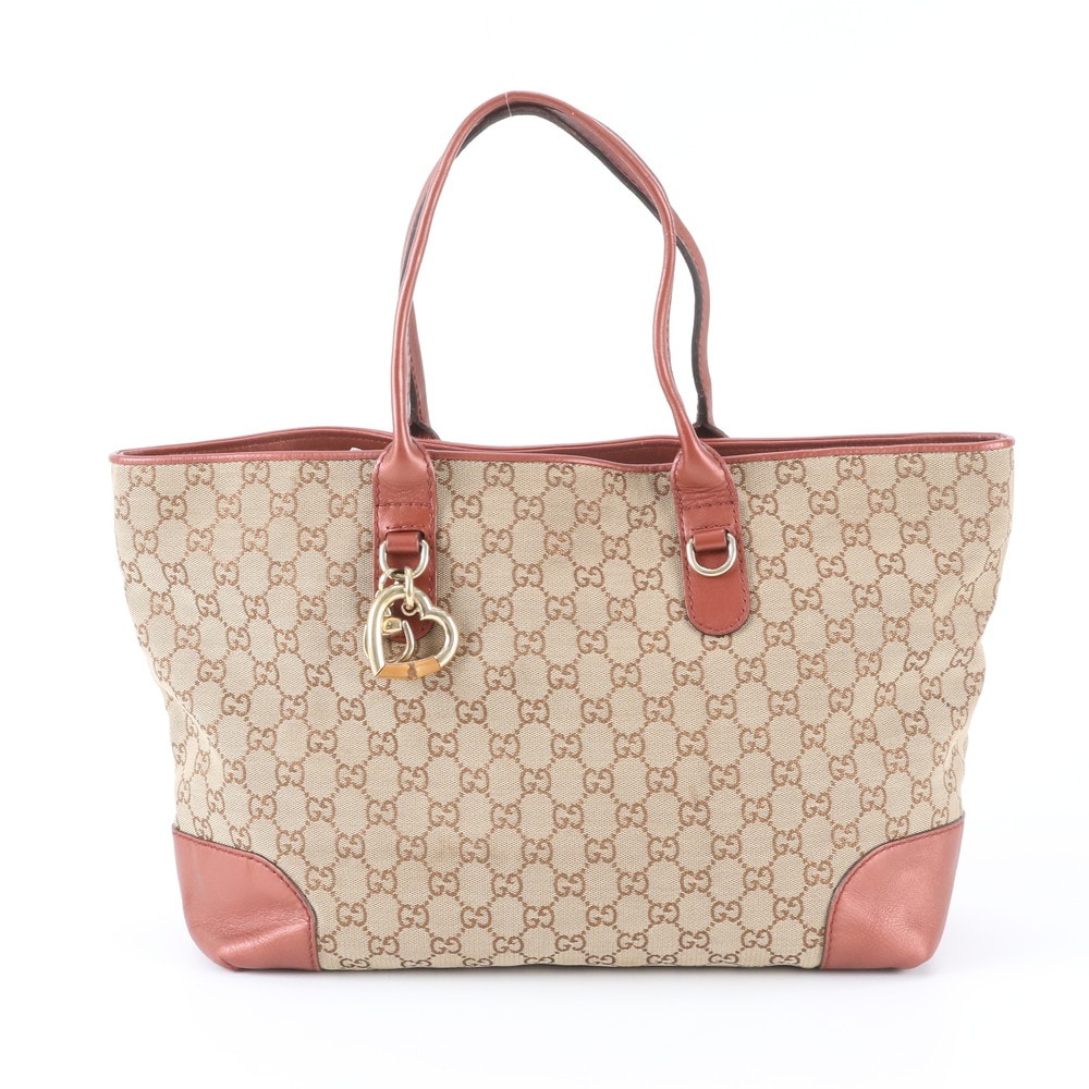 ■極美品 グッチ GGキャンバスハートビット 269956 トート バッグ