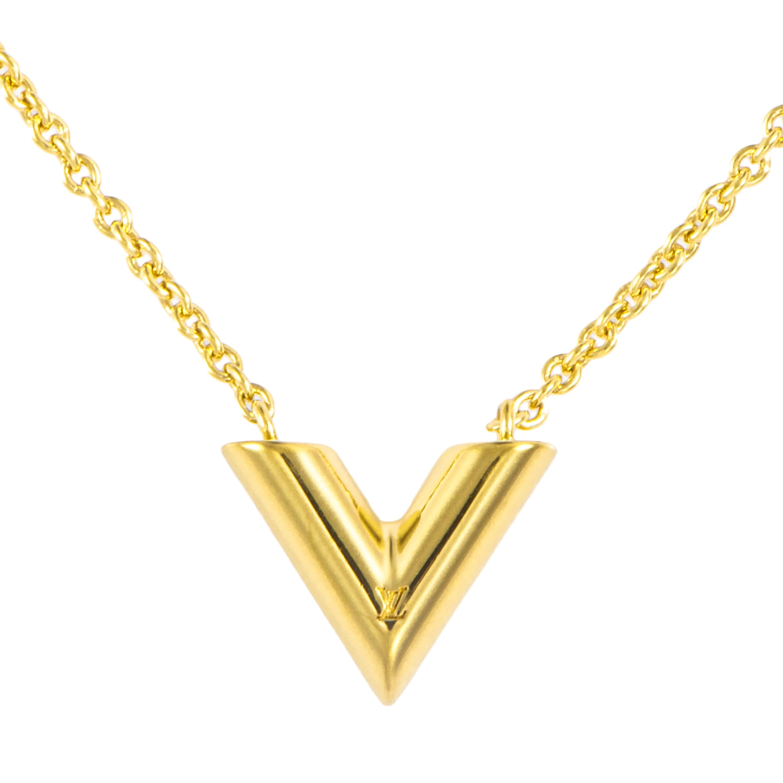 LOUIS VUITTON ルイ・ヴィトン エセンシャルV ネックレス M00857 ペンダント 新型 メタル ゴールド【中古】