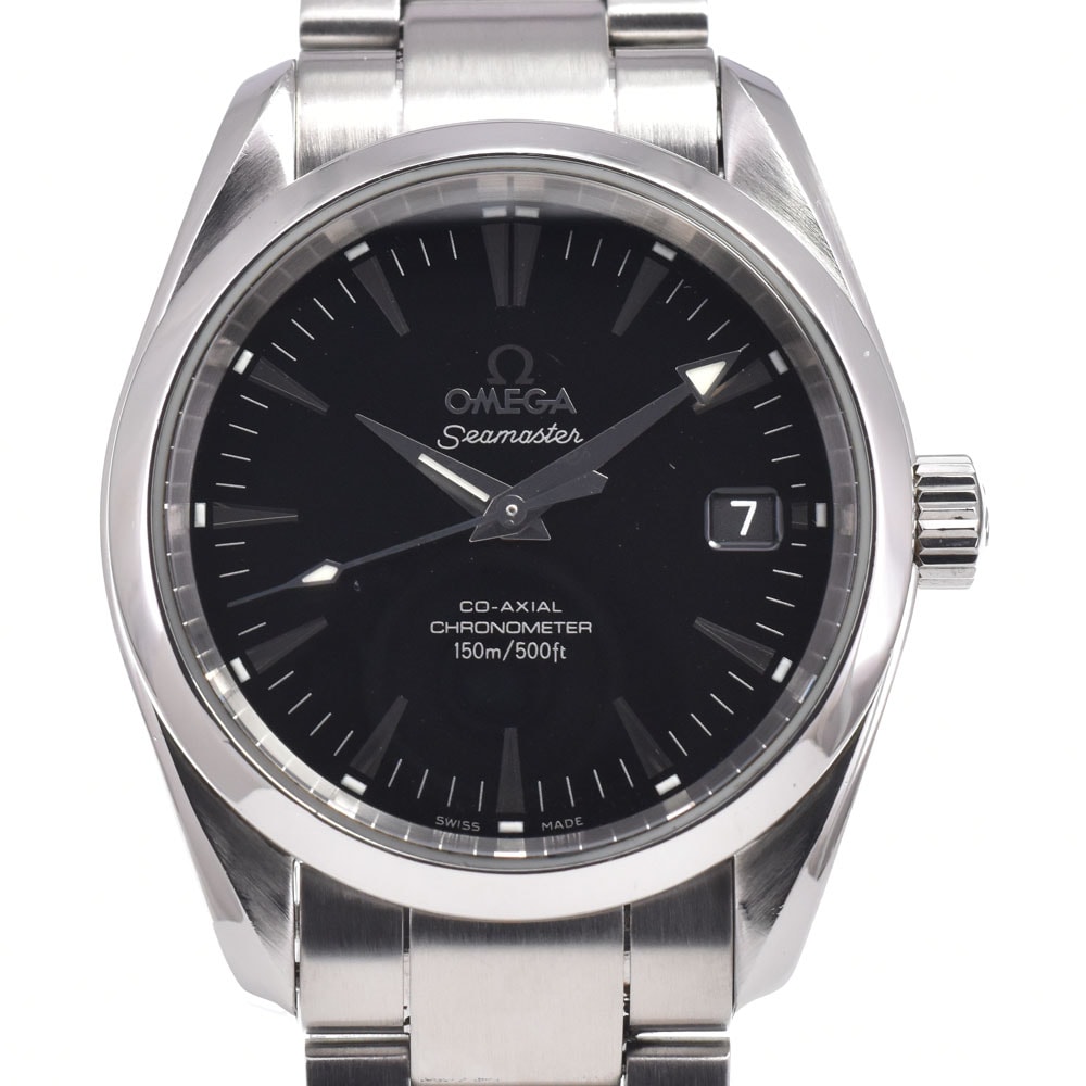 オメガ OMEGA 2504.50 シーマスターアクアテラ デイト CO-AXIAL クロノメーター ブラック 自動巻き メンズ 良品 腕時計 M#150874
