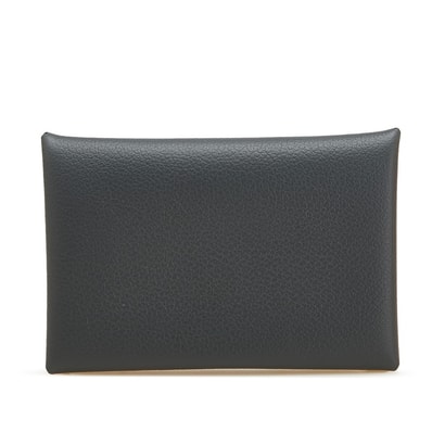 エルメス カルヴィ コインケース カードケース 名刺入れ グレー ヴォーエプソン レディース HERMES 【中古】