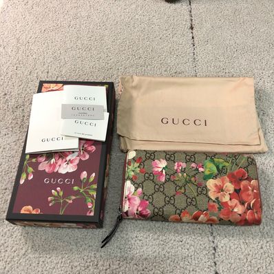 GUCCI GG Blooms Zip Around Wallet "Antique Rose"