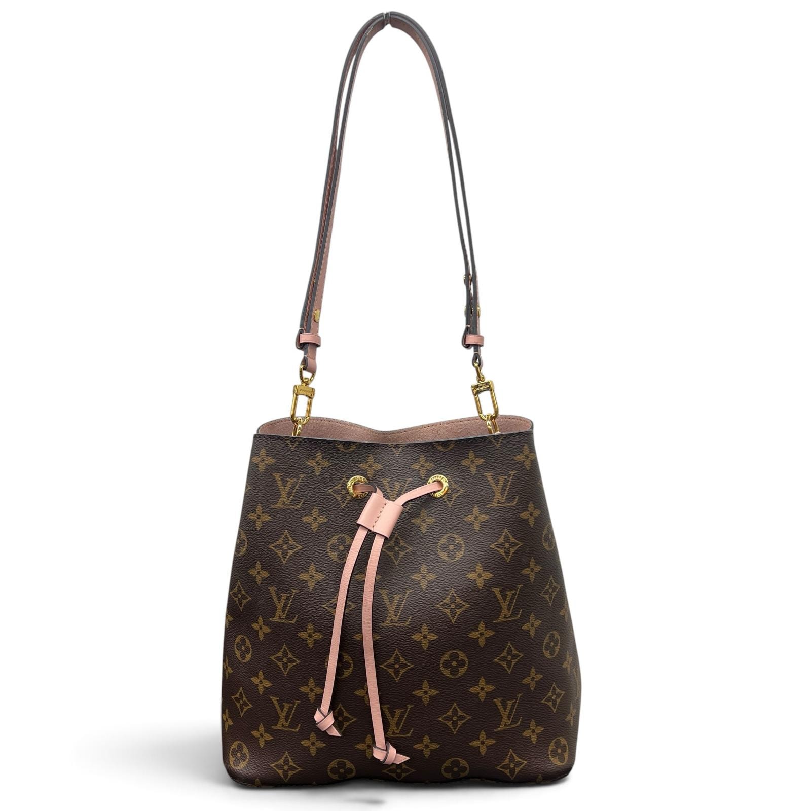 LOUIS VUITTON 美品 ルイヴィトン ネオノエMM モノグラム 2way ショルダーバッグ M44022 PVC レザー MI2187 RFID確認済 バケット 巾着 クロスボディ 肩掛け ヴィトン LV ABランク 中古 鑑定済 ヴィトンバッグ