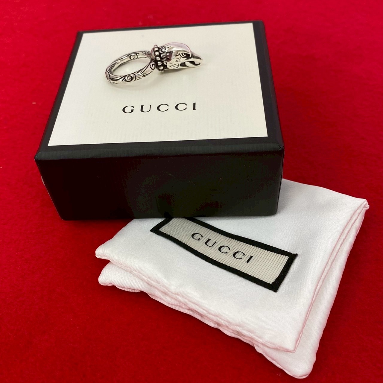 GUCCI グッチ アンガーフォレスト イーグルヘッド リング シルバー925 リング・指輪 9号 シルバー
34278