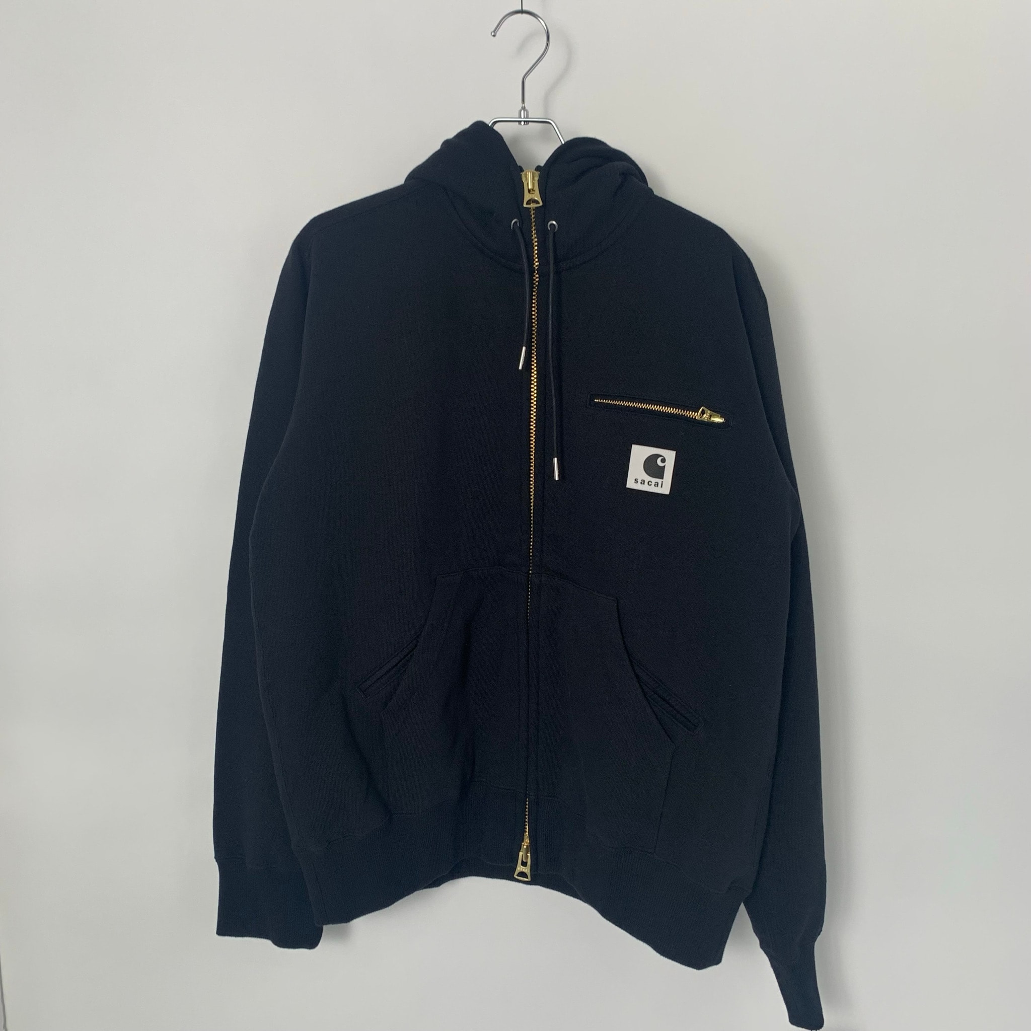 sacai x Carhartt WIP Cotton Jersey Hoodie "Black"