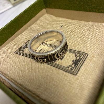 GUCCI Silver Ring With Double G