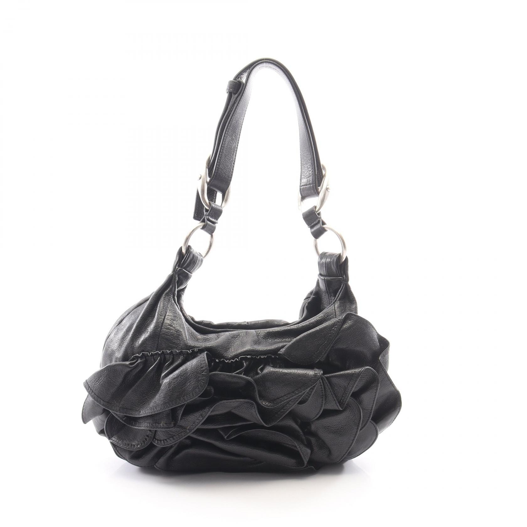 イヴサンローランリヴゴーシュ Yves Saint Laurent rive gauche ナジャ ショルダーバッグ バッグ レザー レディース ブラック系 【中古】