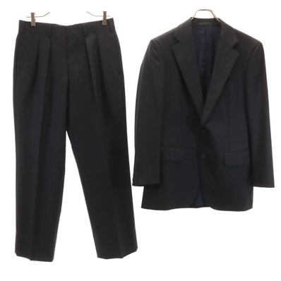 BURBERRY LONDON バーバリーロンドン 日本製 ヘリンボーン スーツ 上下セットアップ A5 ブラック 三陽商会