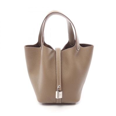 エルメス HERMES ピコタンロックPM エトゥープ ハンドバッグ バッグ レザー トリヨンクレマンス エトゥープ レディース グレー系 【中古】