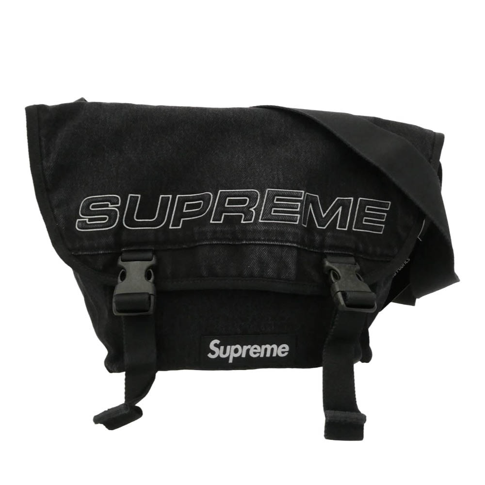 Supreme シュプリーム 25AW Denim Messenger Bag ボックスロゴ デニム メッセンジャー バッグ ブラック系 27×38×19cm【新古品】【未使用】【中古】