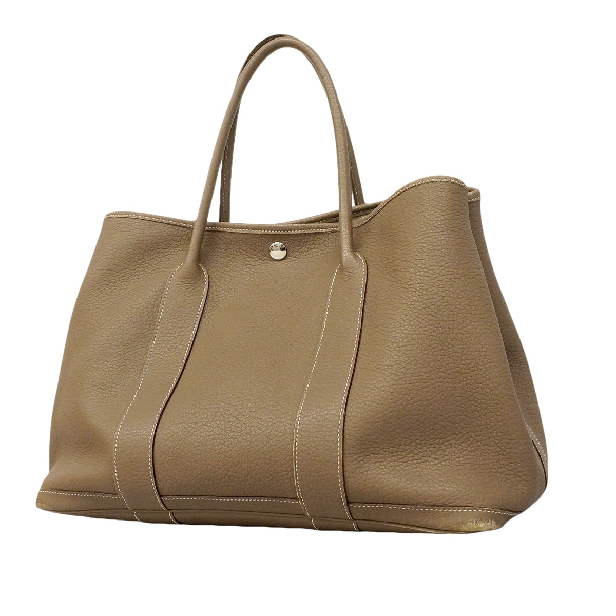 ★SALE【6hb0960】エルメス トートバッグ ガーデンパーティPM ネゴンダ エトゥープ シルバー金具 □M刻印【中古】レディース